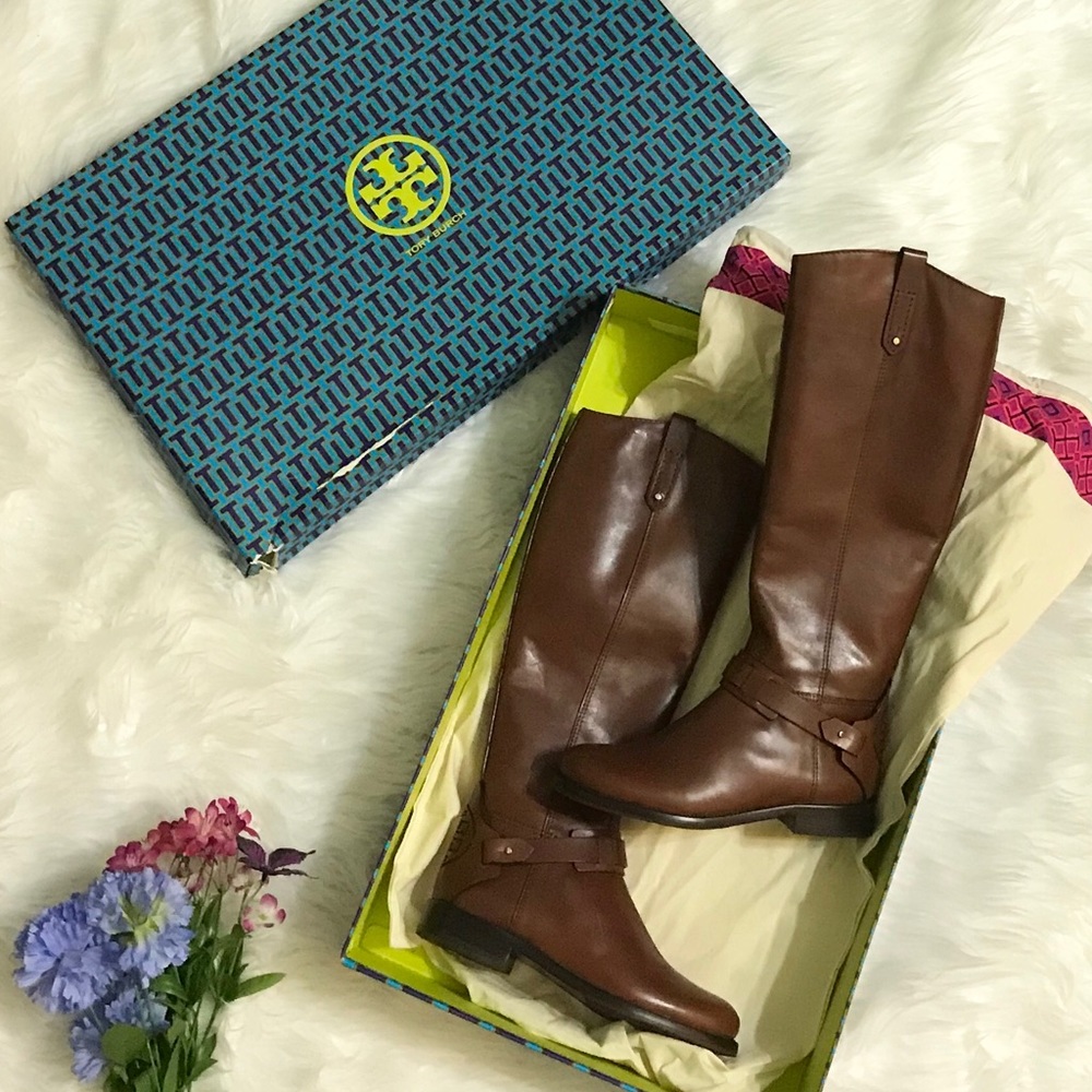 Tory Burch Almond Derby Riding Boots NIB sz 5.5 - Picture 2 of 6